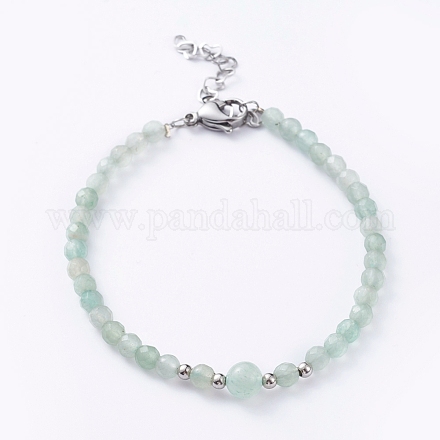 Natürliche grüne Aventurin Perlen Armbänder BJEW-JB05055-01-1