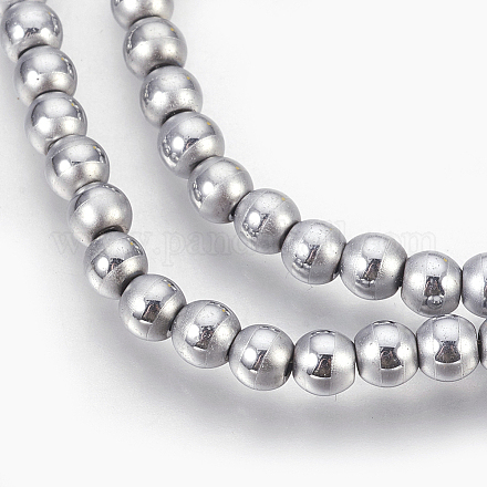 Chapelets de perles en hématite synthétique sans magnétiques G-F585-C05-4mm-1