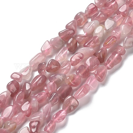 Chapelets de perles en quartz rose naturel G-P497-01A-02-B-1