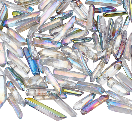 Brins de perles de cristal de quartz naturel plaqué olycraft 1 rang G-OC0002-52C-1