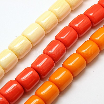 Imitation Amber Resin Barrel Beads Strands for Buddhist Jewelry Making RESI-A009B-A-1