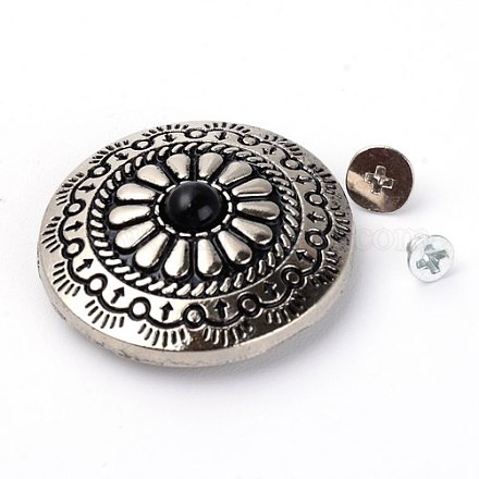 Заклепка винта сплава & имитация бирюзы корабля твердая PALLOY-WH0084-24A-1