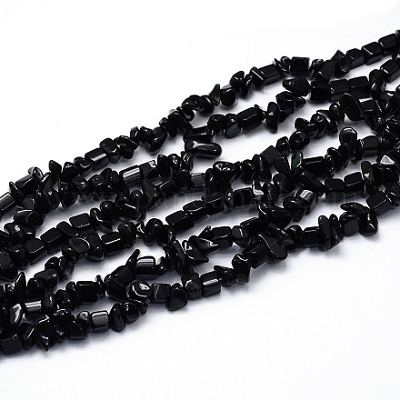 Natural Obsidian Beads Strands G-O049-B-35-1
