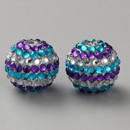 Бусины со стразами из смолы RB-WH0003-08C-1