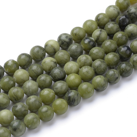 Jade de xinyi naturel / brins de perles de jade du sud de la Chine G-T055-6mm-15-1