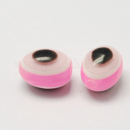 Oval Evil Eye Resin Beads RESI-R160-8x10-06-1