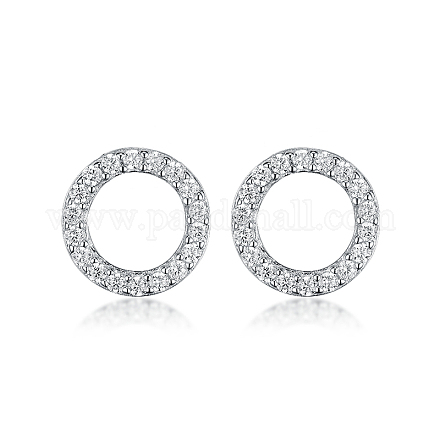 Элегантные и шикарные серебряные серьги-гвоздики s925 с бриллиантами в форме круга RA3365-1