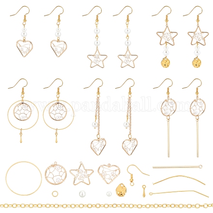 Sunnyclue kit per la creazione di orecchini pendenti con perle d'imitazione fai da te DIY-SC0016-54-1