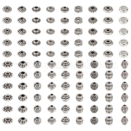 Nbeads Tibetan Style Alloy Spacer Beads TIBE-NB0001-17AS-1
