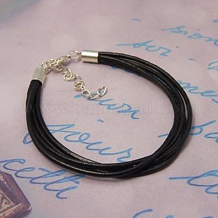 Mode en cuir de vachette cordon bracelets BJEW-JB00761-02-1