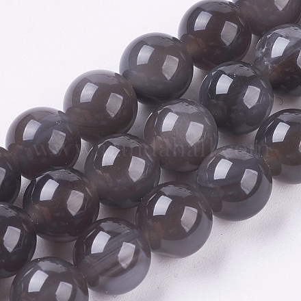 Chapelets de perles d'obsidienne de glace naturelle G-E468-D01-10mm-1