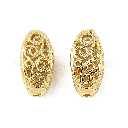 Латунные полые овальные бусины KK-K293-53G-1