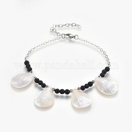 Anklets de caracol espiral AJEW-AN00249-1