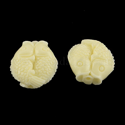Double Fish Synthetical Coral Beads CORA-R011-06A-1