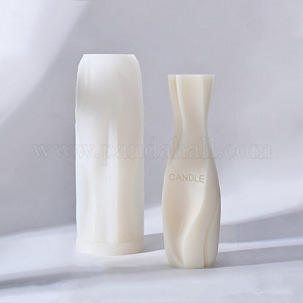 抽象的な花瓶の形の DIY シリコンキャンドル型  香りのよいキャンドル作りに  ホワイト  5.8x16.4cm SIMO-H014-01A-1