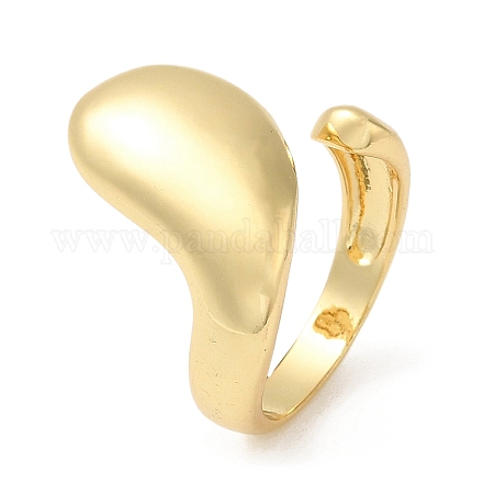 Rack Plating Brass Blank Teardrop Open Cuff Rings RJEW-E290-03G-1