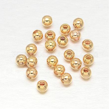 Perles d'espacement rondes en laiton plaqué or véritable KK-L147-197-2.5mm-NR-1