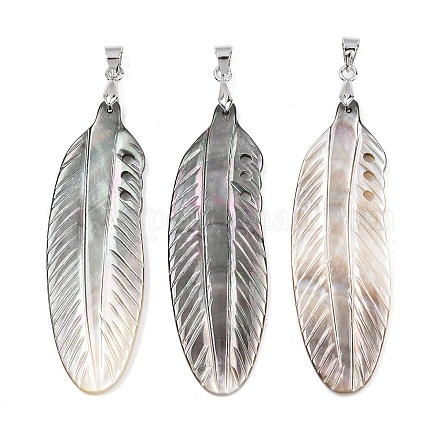 Подвески из натуральной черной ракушки-губы KK-C135-06B-1