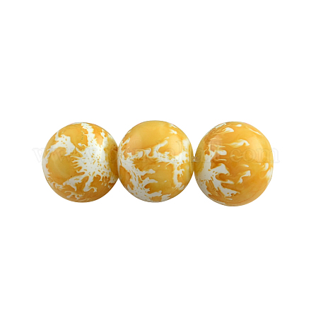 Baking Painted Round Glass Bead Strands DGLA-S084-10mm-58-1