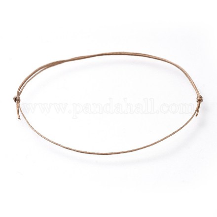 Fabrication de bracelet en cordons de polyester cirés plats réglables AJEW-JB00508-03-1