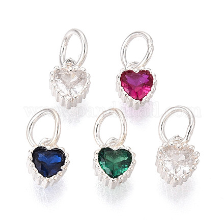 925 подвеска в форме сердца из стерлингового серебра с кубическими цирконами&nbsp;STER-T009-17S-1