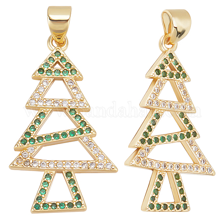 5шт латунные подвески с микропаве и кубическим цирконием ZIRC-BBC0002-88A-1