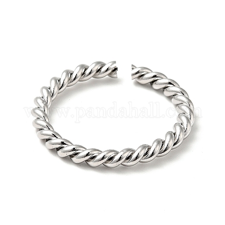 201 anello a polsino aperto da donna a forma di corda intrecciata in acciaio inossidabile RJEW-G266-40P-1