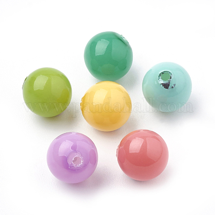 Perles d'imitation en plastique écologique X-MACR-T015-14mm-01-1