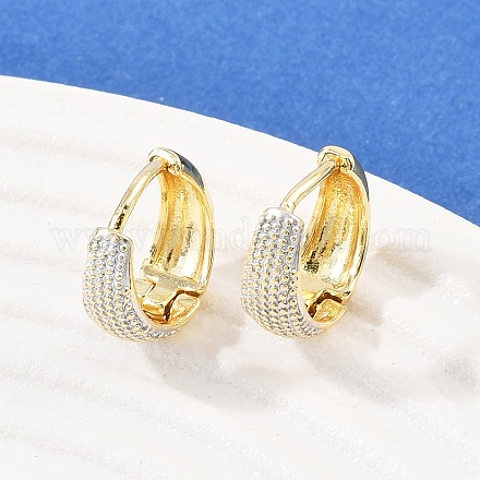 Серьги-кольца из латуни с эмалью EJEW-D336-01G-1