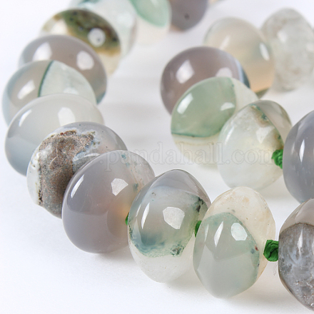 Glossy Dyed Natural Agate Rondelle Bead Strands G-E212-14-1