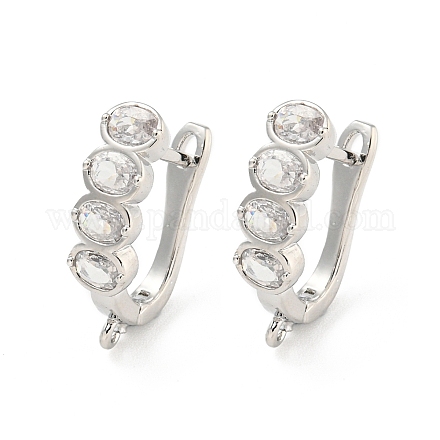 Покрытие стойки латунь микропаве фианит серьги обручи EJEW-C102-17P-1