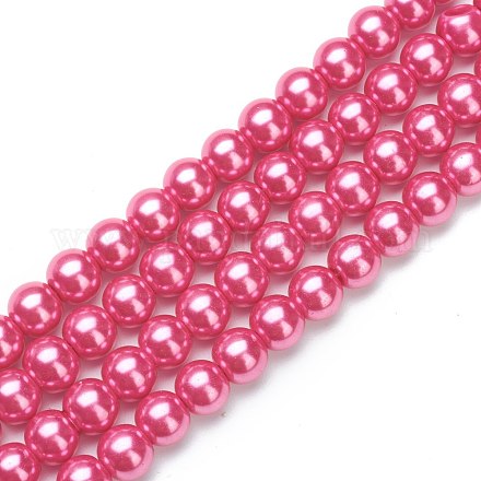 Chapelets de perles en verre nacré HY-XCP0001-05C-03-1