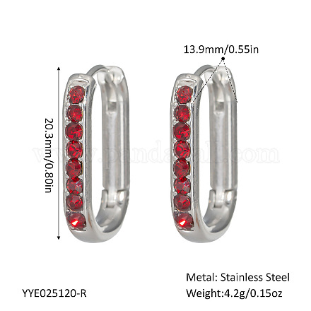 Элегантные овальные серьги-кольца из нержавеющей стали UE0817-7-1