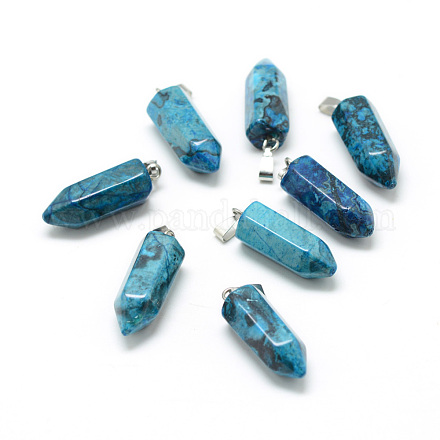 Teñido de ágata azul natural con piedras preciosas X-G-T033-13-1