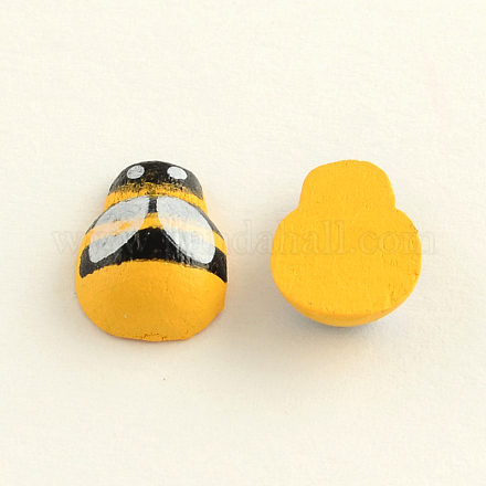 Dyed Bees Wood Cabochons WOOD-Q018-51-1