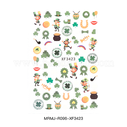 Stickers autocollants nail art auto-adhésifs pour l'irlande MRMJ-R096-XF3423-1
