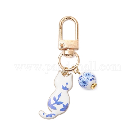 Украшение подвески из эмали из сплава кошки HJEW-JM04431-1