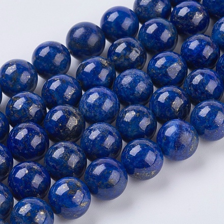 Abalorios de lapislázuli naturales hebras G-G423-10mm-A-1