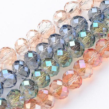 Chapelets de perles en verre électroplaqué EGLA-D020-10x8mm-M2-1