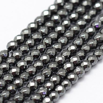 Chapelets de perles en hématite synthétique sans magnétiques G-K183-05-1