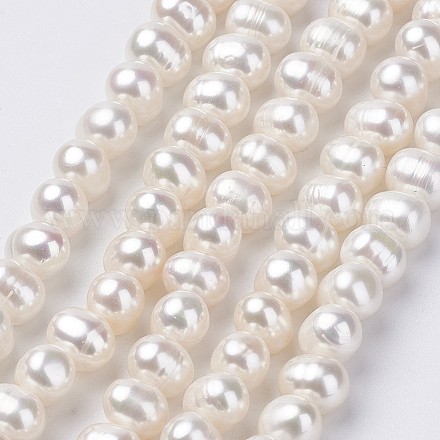 Fili di perle di perle d'acqua dolce coltivate naturali PEAR-D187-08-1