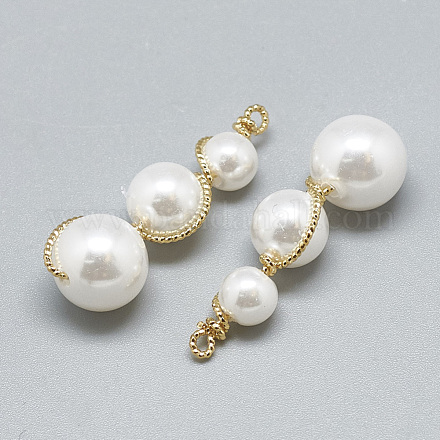 Colgantes de perlas de imitación de plástico abs KK-S347-085-1