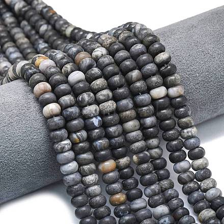 Нити натуральных африканских черных опаловых бусин G-P575-A31-8x5mm-1