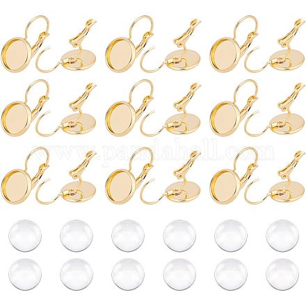 Набор для самостоятельного изготовления плоских круглых куполообразных сережек DIY-UN0003-78-1