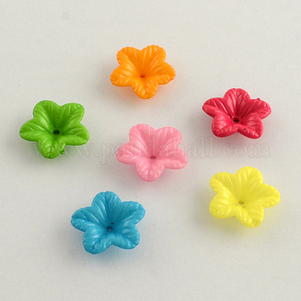Opaque Acrylic Flower Bead Caps SACR-Q099-M53-1