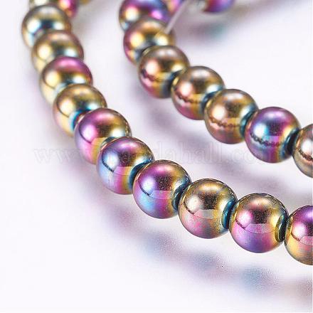 Chapelets de perles en hématite synthétique sans magnétique G-P277-04-1