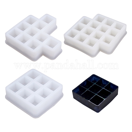 Boutigem 3Pcs 3 Style Checkered Lipstick Storage Box Silicone Molds DIY-BG0001-45-1