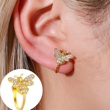 Ottone orecchini del polsino di strass WGCA6F2-30-1