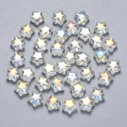 Perles de verre peintes par pulvérisation transparent GLAA-R211-04-G04-1