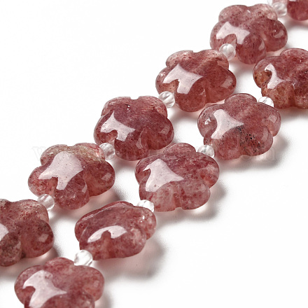 Chapelets de perles aux fraises en quartz naturel G-D475-02G-1